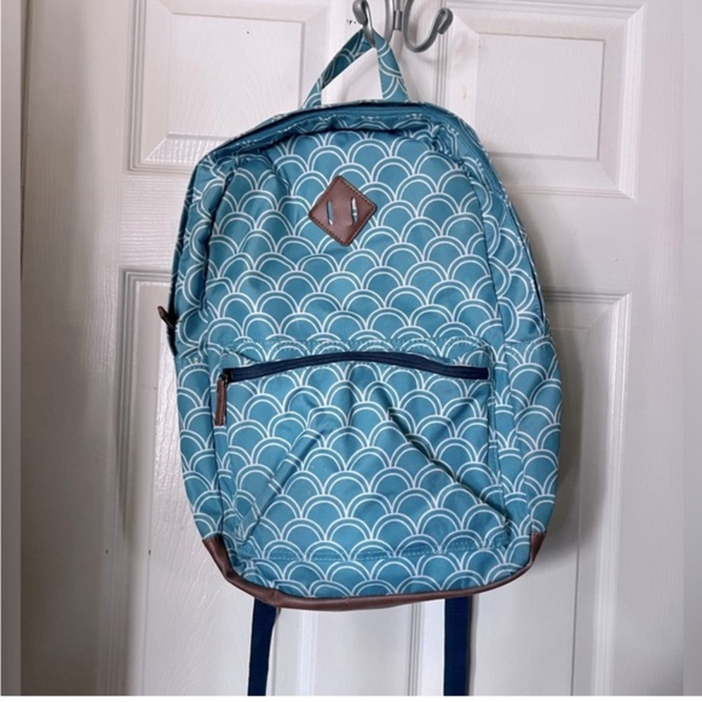 Teal mermaid Patterned Backpack